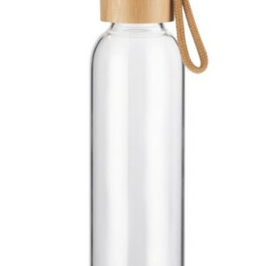 butelka szklana z nakrętką bambusową