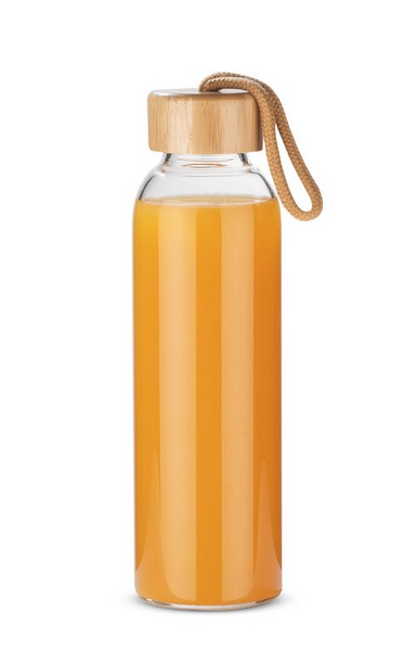 butelka szklana z nakrętką bambusową