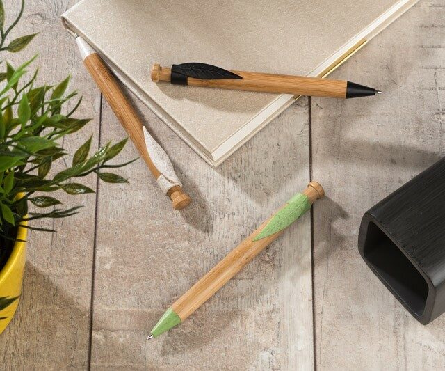 długopis bambudowy z klipem ze słomy pszenicznej_Ideas Factory